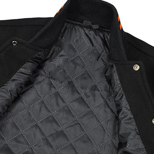 Veste universitaire en cuir de qualité supérieure pour hommes et femmes, corps en laine personnalisé, poche en tissu imprimé, teinture unie - Product Image 6