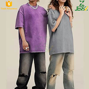 240 GSM Premium Heavyweight 100% algodón para hombre de gran tamaño recortado Regular Fit cuello alto camiseta transpirable de secado rápido - Product Image 3