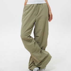 Joggers gris à jambes larges pour femmes, pantalons de survêtement en polaire éponge doux au toucher, pantalons et pantalons pour femmes, design unique - Product Image 4