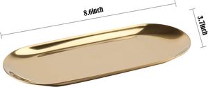 Plateau de bain moderne en acier inoxydable doré avec design élégant antidérapant BASE organisateur de salle de bain de luxe pour articles de toilette et produits de bain - Product Image 3