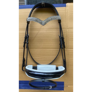 Premium sebze davul boyalı deri atlı İngilizce snarolled kristaller <span class=keywords><strong>Noseband</strong></span> ile haddelenmiş dizgin/Browbands at ekipmanları