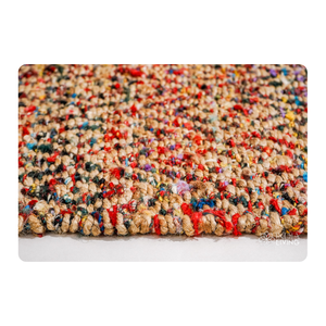 Tapis de jute tissé à la main naturel multicolore en peluche écologique chambre salon durable décor de sol pour la maison - Product Image 5