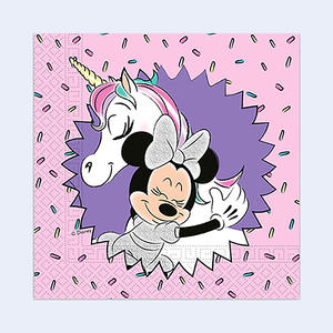 Serviettes de fête Minnie Mouse 33x33 cm, lot de 20 pièces, pour la décoration de table des fêtes d'anniversaire des enfants - Product Image 3