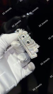 Colgante de Plata de Ley 925 estilo hip hop cristiano para hombre, chapado en rodio, moissanita, Diamante VVS helado, nombre personalizado, dijes para - Product Image 3