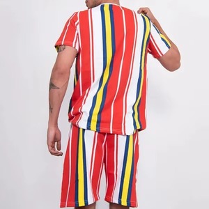 Moda de verano para hombre, chándal informal a prueba de viento de talla grande de 2 piezas, Polo de manga corta con estampado de algodón 100%, respetuoso con el medio ambiente - Product Image 3