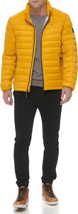 OEM personalizado de los hombres de la chaqueta de invierno de estilo de la calle de dos tonos de bloque de color acolchado de la burbuja de tela con capucha logotipo frontal de la cremallera - Product Image 5