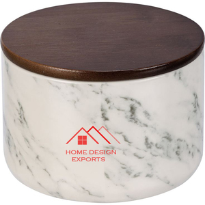 Recipiente de Mármol Indio con Tapa de Madera para Almacenar Alimentos y Especias, el Mejor Artículo de Cocina en Tendencia - Product Image 3