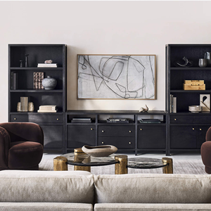 Aparador Moderno de Madera Negra con Cajones de Almacenamiento, Mueble Minimalista para Sala de Estar - Product Image 6