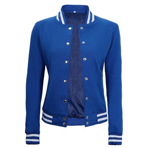 Manteau de couleur contrastée laine pour femme bouton complet varsity unisexe recadrée polaire Letterman Bomber Baseball Varsity Jacket - Product Image 5