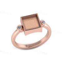 925er Sterlingsilber 14K vergoldete hochwertige Halbmontage-Ehering-Fassung mit Zirkonia-Stein – Schmuckkomponente