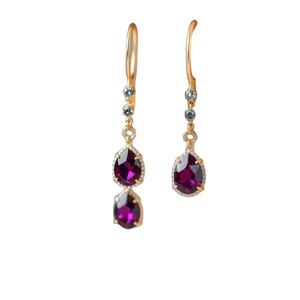 Vente chaude mode luxe 925 argent sterling améthyste pierre bleue boucle d'oreille fabricant de bijoux - Product Image 1