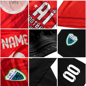 Kits de fútbol impresos personalizados con logotipo de Patrocinador de marca de equipo bordado tela de secado rápido nombre Número personalización - Product Image 4