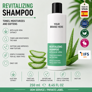 Champú Revitalizante de Aloe Vera de Marca Privada 250ml OEM |   Champú Reparador Hidratante para Cabello Seco y Dañado |   España UE - Product Image 1
