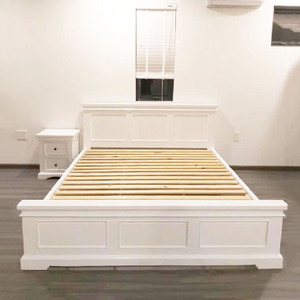 Modern Solid Oak Wood <b>Double</b>/Queen <b>Bed</b> Frame Headboard <b>Bed</b> Legs Extendable <b>Storage</b> Function 250kg-450kg Load Capacity LP Rp - Product Image 1