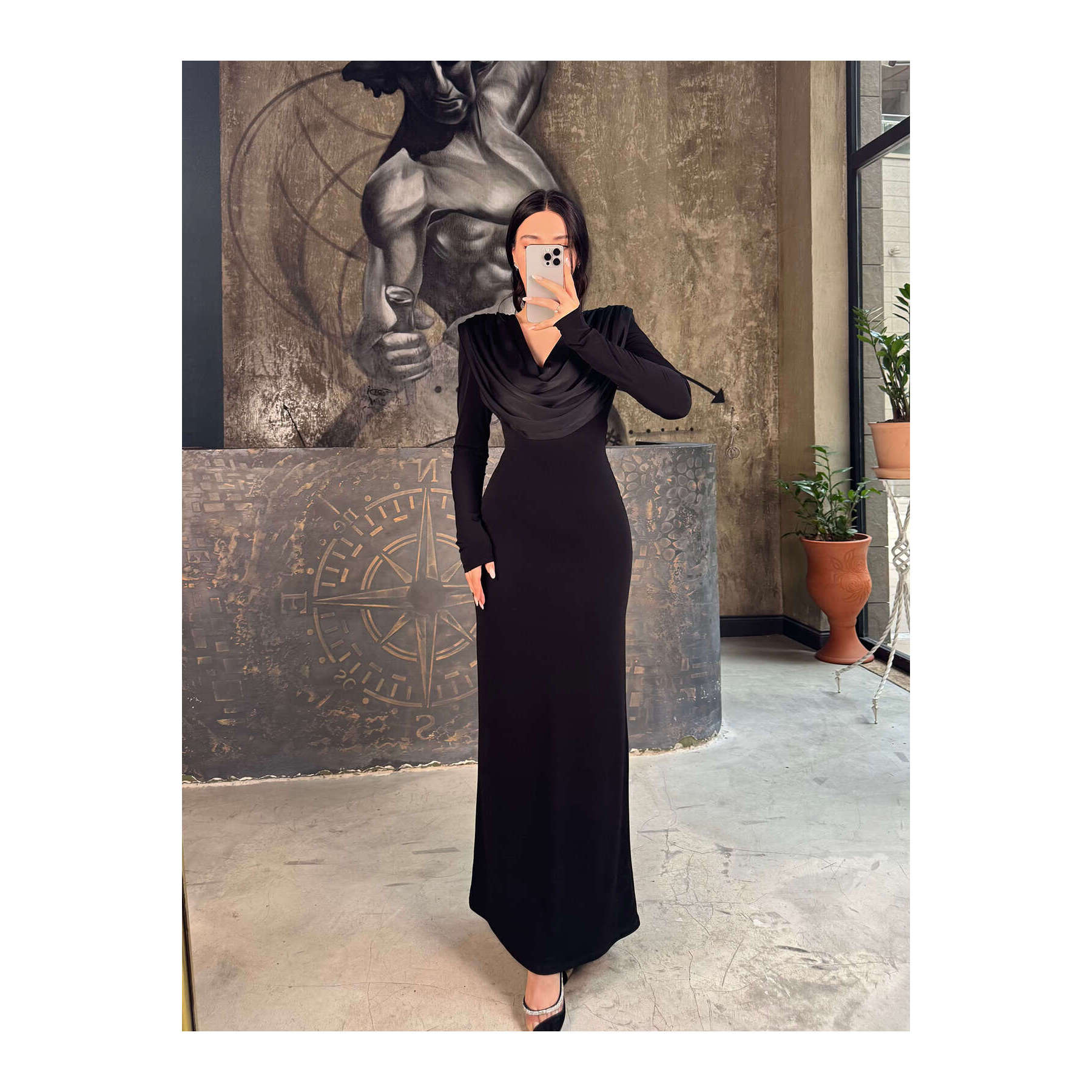 Mildred Black for Lycra Long Dress with Shoulder Padded Pleated Cowl Neck Elegant Evening Dresses| Alibaba.com Mildred Black for Lycra Long Dress with Shoulder Padded Pleated Cowl Neck Elegant Evening Dresses| Alibaba.com