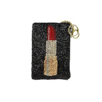 Pochette à monnaie durable avec fermeture éclair, broderie et perles de rocaille, motif artistique détaillé, petit sac multi-usage perlé pour femme