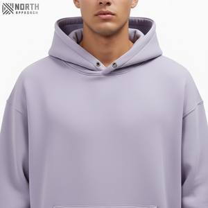 Sweat à capuche unisexe de luxe en polaire 180g, poids lourd, impression de logo personnalisé, design à épaules tombantes, respirant, séchage rapide, haute qualité - Product Image 4