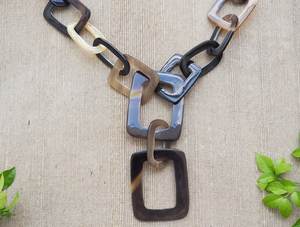 สร้อยคอจี้เขาควายคุณภาพสูงในฮอร์นธรรมชาติและอัญมณีเรซินจี้ควาย - Product Image 2