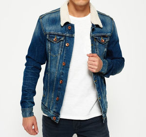 Vente en gros Nouvelle mode d'hiver Veste en jean pour hommes Vêtement d'extérieur chaud et élégant Manteau en jean Streetwear tendance pour les hommes en hiver - Product Image 4