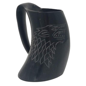 แก้วฮอร์น/แก้วใส่เครื่องดื่มไวกิ้งแก้วดื่มเบียร์พร้อมหัตถกรรมอินเดียบรรจุฟรี - Product Image 1