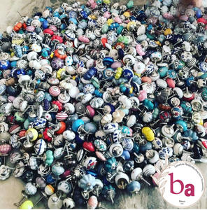 Boutons tissés en coton faits à la main Poignée de traction polyvalente pour la cuisine Salon Villa-pour les tiroirs Salle de bain Maison Bar en laiton - Product Image 4