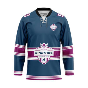 Camiseta de hockey sobre hielo personalizada, logotipo de equipo, uniforme de hockey impreso por sublimación OEM, camisetas de hockey de secado rápido transpirables - Product Image 6