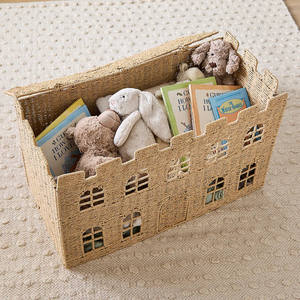 Nouveau panier de rangement en herbe de mer en forme de maison géante, tissé à la main, organisateur de jouets en osier, boîte de rangement décorative pour la chambre d'enfant, vente en gros OEM ODM - Product Image 3