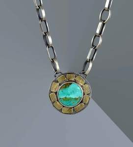 Collar con colgante de turquesa Ocean Bloom hecho a mano, joyería de plata de ley 925, piedra curativa, equilibrio espiritual protector, bohemio - Product Image 2