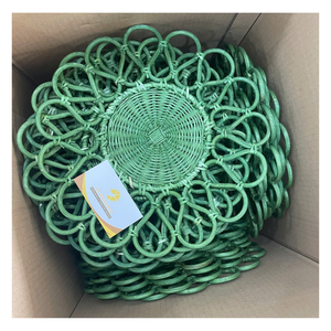 Boho แผ่นรองจานหวายสำหรับใส่อาหารในงานแต่งงานแบบชนบทแผ่นรองจานหวายสีสันสดใส - Product Image 1