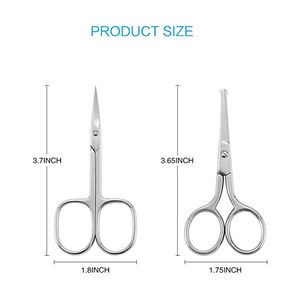 Ciseaux de beauté pour manucure avec logo personnalisé, ciseaux incurvés pour cuticules, acier inoxydable, lame tranchante, pointe pour couper les poils du nez, ciseaux pour couper les poils du nez - Product Image 2