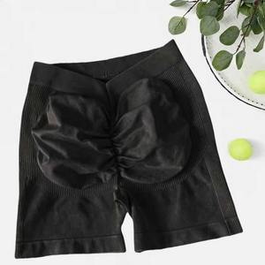 Pantalones cortos de yoga Nylon Entrenamiento Pantalones cortos para correr LOGO 10 colores V-cintura Gimnasio Fitness Sin costuras Scrunch Butt Sports Shorts 3 Push up - Product Image 6