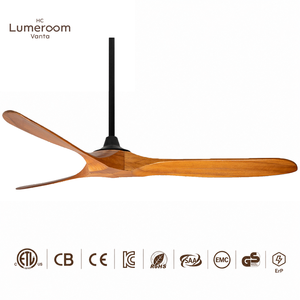 Ventilador de Techo de Madera de 60 Pulgadas Sin Luz con Control Remoto, Motor DC Moderno para Patio, Dormitorio, Sala de Estar, Disponible en EE. UU. - Product Image 1
