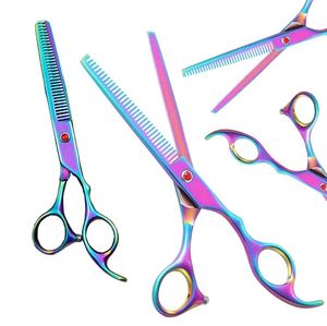 กรรไกรตัดขนสัตว์เลี้ยงเคลือบไทเทเนียมสีรุ้ง ทำจากสแตนเลสอย่างดี พร้อมหวีและซองหนัง - Product Image 3