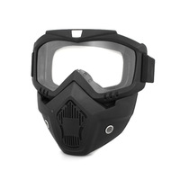 Casque tactique de paintball intégral réglable avec masque de protection amovible pour moto et écran de protection