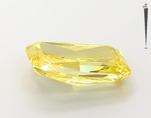 Aniva เพชร3.01CT ปลูกในแล็บ HPHT เพชรที่ยอดเยี่ยมทรงสี่เหลี่ยมตัดแฟนซีสีเหลืองสดใส VS2การรับรองของเพชรหลวม - Product Image 2