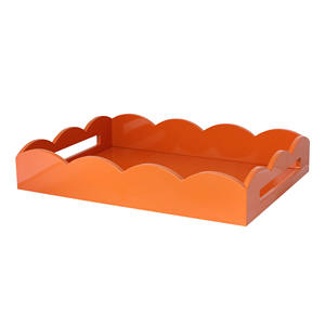 Wholesale Luxurious Lacquer Scalloped <b>Tray</b> Handmade Lacquered Serving <b>Tray</b> Perfect for Tidying up Your <b>Bedside</b> <b>Table</b> or Kitchen - Product Image 3