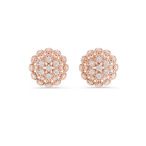 Floral Lab Diamond <b>Stud</b> Earrings 0.126 CT EF VVS-VS Lab-Grown Diamonds 18KT, 14KT, 10KT Gold & 925 <b>Silver</b> Rose, Yellow, - Product Image 1