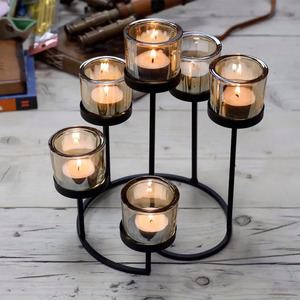 Creative Candlelight <b>Dinner</b> European-Style Metal Candlestick Romantic Home Black <b>Candle</b> Holder Votives Decorative Ornaments - Product Image 1