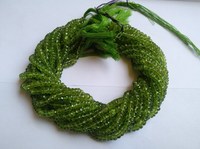 Perles de pierres précieuses en péridot de couleur verte naturelle véritable, facettées, rondes, en fil, pierres précieuses en gros, fournitures pour la fabrication de bijoux, véritable