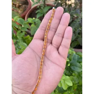 กำไลข้อมือเทนนิสทอง 14K ประดับซิทรินธรรมชาติ งานแฮนด์เมด เครื่องประดับหรูหรา ขายส่ง - Product Image 2