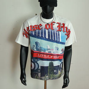 เสื้อยืดคอตตอนหนาน้ำหนักมาก สไตล์สตรีทแวร์ คอหนา ทรงโอเวอร์ไซส์ แบบครอป ทรงบ็อกซี่ ลายกราฟิก เสื้อยืดผู้ชาย - Product Image 3