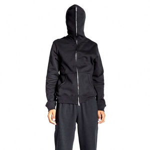 Sudadera con capucha y cremallera completa de algodón 100% para hombre al por mayor, ropa de calle, serigrafía de calavera personalizada en relieve y bordada para el invierno - Product Image 3