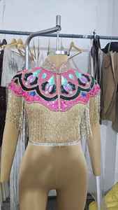 Écusson brodé de perles de strass en tissu personnalisé pour vêtements pour dames, vêtements et accessoires pour la couture à la main - Product Image 3