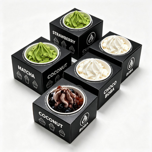 Gobelet à sundae Froyo pour <span class=keywords><strong>yaourt</strong></span> glacé avec boîte en papier, emballage jetable pour crème glacée à emporter, gobelet à smoothie, boîtes carrées pour desserts - Product Image 3