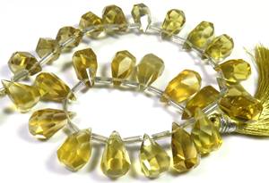 Cuentas Sueltas de Cuarzo Miel Natural, Corte en Forma de Lágrima Facetado, Irregular, 10-13 mm, Hilo de 8 Pulgadas, Grado Superior para la Fabricación de Joyas - Product Image 5