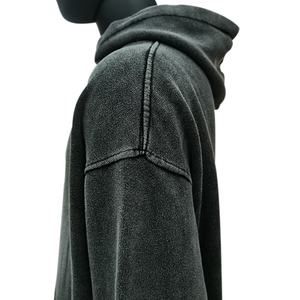 100% algodón French Terry Heavyweight Hoodies sudadera chándales para hombres Jogging trajes desgastados lavado ácido sudor trajes personalizados - Product Image 4
