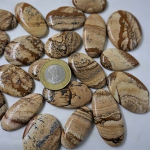 2025 Jaipur diseñador piedras preciosas sueltas imagen Natural jaspe cabujón en forma de tamaño mixto fabricación de joyas collar anillo suministro a granel - Product Image 4