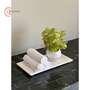 Bandeja de mármol rectangular chapada en blanco de diseño tradicional moderno, plato para servir comida de cocina para el hogar a un precio - Product Image 5