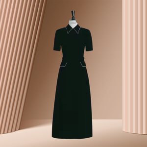 En Stock Ropa de mujer Vestido ILY DETALLE DE CADENA VESTIDO MIDI con cinturón Logotipo personalizado Moda Ropa de mujer Lista para enviar - Product Image 3