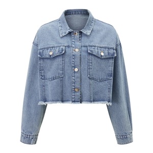 แจ็กเก็ตยีนส์คอตตอนแห้งเร็วสำหรับผู้หญิงแจ็คเก็ตยีนส์ลำลองคุณภาพเยี่ยมสไตล์ปรับแต่งได้สำหรับ100% ใหม่ - Product Image 2